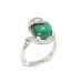 Ring 925 Sterling Silver Semi Precious Green Malachite Zircon Gem Stone B 826